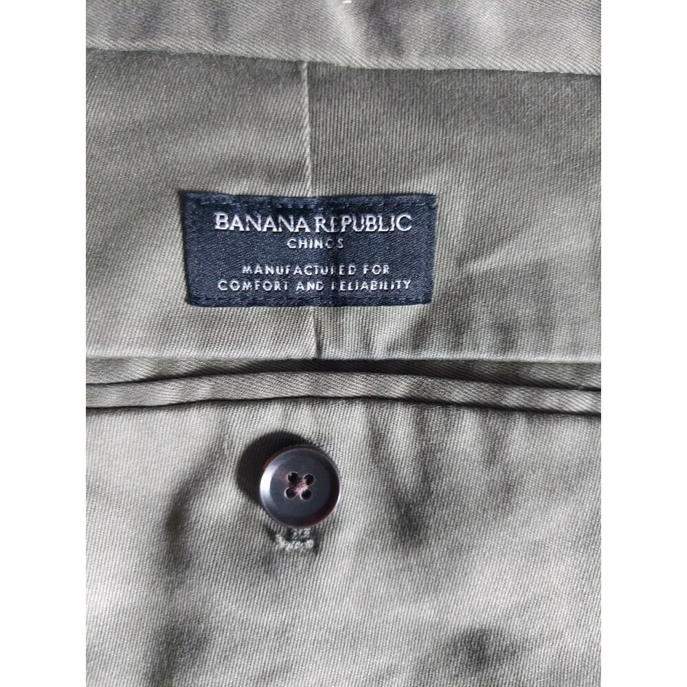 Banana Republic Men’s Green Skinny Fit Stretch Chino Pants Twill Waist 32